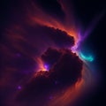 the birth of a supernova nebula ai generation, created a fantastic illustration of the big bang, explosion of the universe, Royalty Free Stock Photo