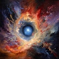 The birth of the universe from the big bang. AI Generative