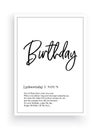 Birthday definition, Minimalist Wording Design Royalty Free Stock Photo