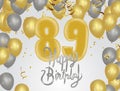 Birthday anniversary 89th and color balloons background with place for text Royalty Free Stock Photo