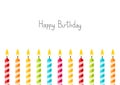 Birthday background with color candles Royalty Free Stock Photo