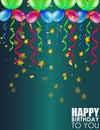 Birthday background with colorful balloons Royalty Free Stock Photo