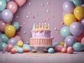 Birthday background decorated with cake colorful sprinkles and ten candles Royalty Free Stock Photo