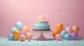 Birthday background decorated with cake colorful sprinkles and ten candles Royalty Free Stock Photo