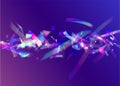 Birthday Background. Flying Art. Disco Prism. Blue Retro Glare. Royalty Free Stock Photo