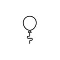 Birthday baloon flying line icon