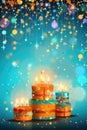 birthday banner with sparkling lights background Royalty Free Stock Photo