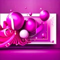 Birthday banner. Viva Magenta space with gifts, generative AI