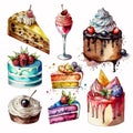 Birthday Bliss: A Collection of Festive Cakes with Candles Galore Generative AI