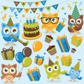 Birthday boy baby owls