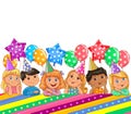 Birthday bright banner cute kids