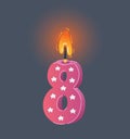 Birthday burnitn candle on dark Royalty Free Stock Photo