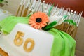 Birthday cake for 50 years jubilee Royalty Free Stock Photo