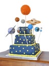 Birthday cake with astronomy theme