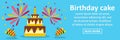 Birthday cake banner horizontal concept