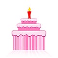 Birthday cake with barcode Royalty Free Stock Photo