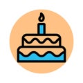 Birthday cake, cake fill background vector icon which can easily modify or edit