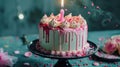 The Birthday Cake Candle.AI generated image Royalty Free Stock Photo