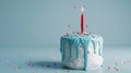 The Birthday Cake with Candle.AI generated image Royalty Free Stock Photo