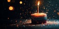 Birthday Cake Candle Night Image Royalty Free Stock Photo