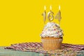 Birthday Cake With Candle Number 164. Royalty Free Stock Photo