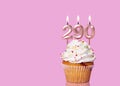 Birthday Cake With Candle Number 290 Royalty Free Stock Photo