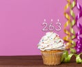 Birthday Cake With Candle Number 263 Royalty Free Stock Photo
