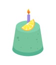 Birthday Cake with Candle Vector Illustration Royalty Free Stock Photo