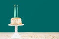 Birthday cake with candles. Birthday party celebration concept