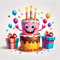 Birthday cake candles party celebration gift box giving