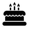 Birthday cake with candles vector icon Royalty Free Stock Photo