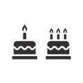 Birthday cake with candles vector icon