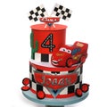 Birthday cake CARS party. Detail of modern wafer paper cakes Royalty Free Stock Photo