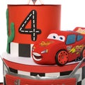 Birthday cake CARS party. Detail of modern wafer paper cakes Royalty Free Stock Photo