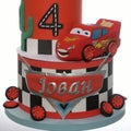 Birthday cake CARS party. Detail of modern wafer paper cakes Royalty Free Stock Photo