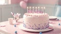 The Birthday Cake Celebration.AI generated image Royalty Free Stock Photo