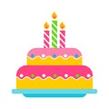 Birthday cake color icon Royalty Free Stock Photo