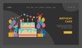 Birthday cake concept. Flat vector illustration Royalty Free Stock Photo