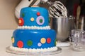 Birthday cake decorated with Colored Fondant icing Royalty Free Stock Photo