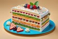 Birthday cake decorated like a giant sandwich for world celebration day Royalty Free Stock Photo