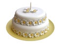 Birthday Cake Decorated with Marzipan Flowers