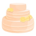 Birthday cake icon cartoon vector. Cream topper