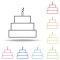 birthday cake icon. Elements of web in multi colored icons. Simple icon for websites, web design, mobile app, info graphics Royalty Free Stock Photo