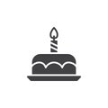 Birthday cake icon vector, filled flat sign, solid pictogram isolated on white