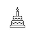 Birthday cake icon vector illustration. Food and cooking Royalty Free Stock Photo