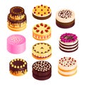 Birthday Cake Icons Set Royalty Free Stock Photo