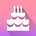 Birthday cake icons set great for any use. Vector EPS10. Royalty Free Stock Photo