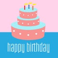 Birthday cake illustration card vector Royalty Free Stock Photo