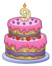 Birthday cake image for 9 years old Royalty Free Stock Photo