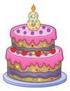 Birthday cake image for 8 years old Royalty Free Stock Photo